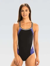 Dolfin Women's Reliance Black/Purple/White Colorblock DBX Back Athletic 34 One