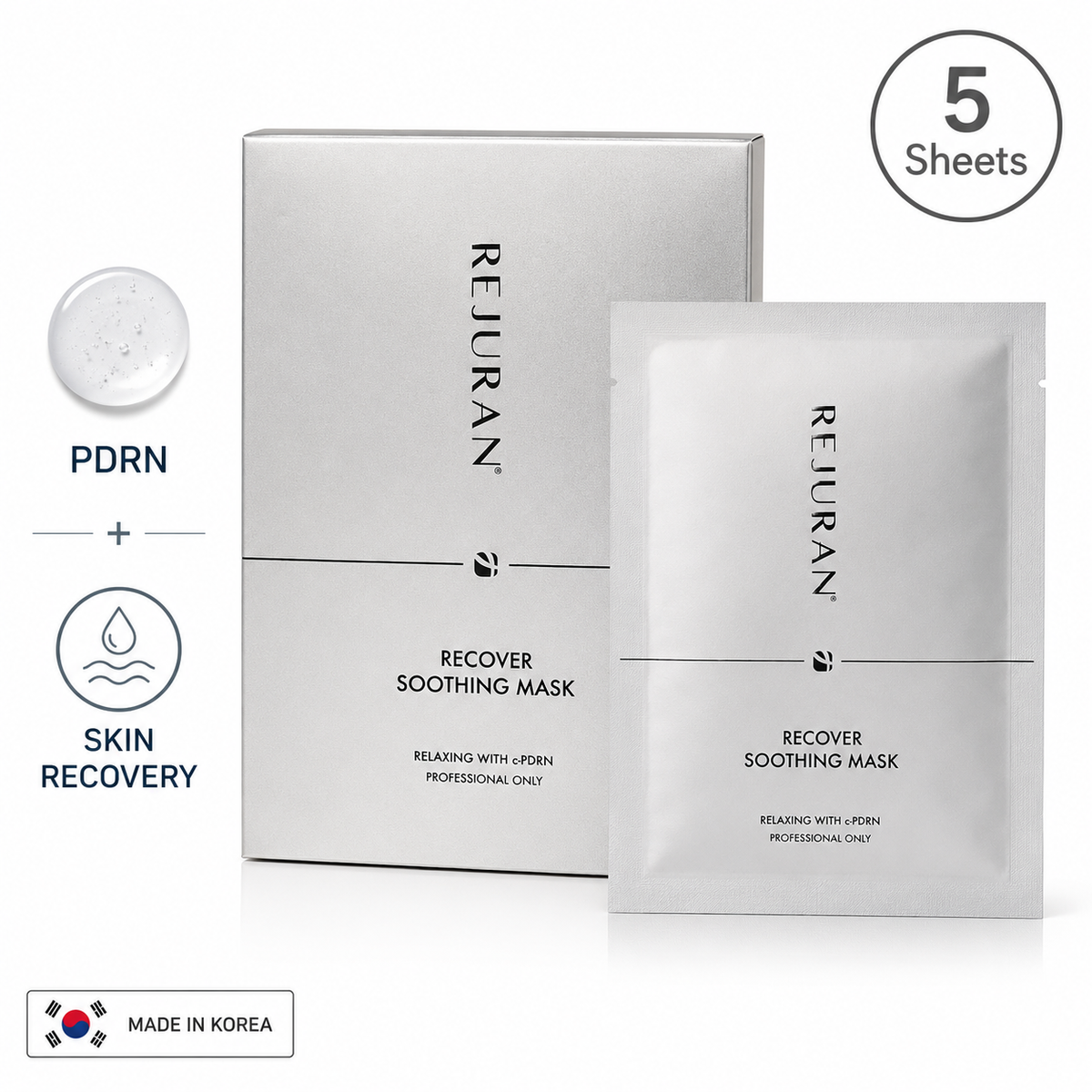 REJURAN RECOVER SOOTHING MASK 1枚 REJURAN PDRN Recover Soothing Mask 5 Sheets Korean Skin Care Face