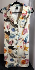 CIDER Women's 1XL Sleeveless Knee Length Cotton Dress Mermaid Ocean Beach Travel