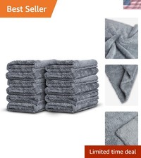 Adam's Grey Microfiber Towel 12pk Edgeless Soft Car Detailing Cloths 16x16