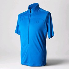 Hagl�fs " PULLS II " Blue Short-Sleeve � Half Zip Athletic T-Shirt - Medium