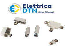 Connettore spina presa tripla  piatta TV bianco maschio femmina volante antenna