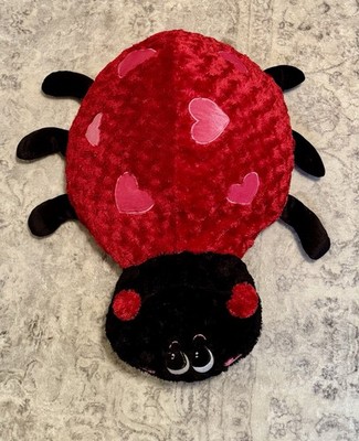 Vintage Dan Dee Large 24'' Ladybug Pillow Plush Toy 'LuvBug' Pink Hearts