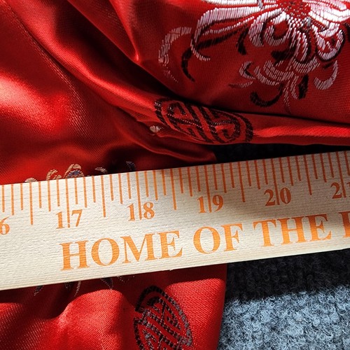 VTG 60s Solz Squirrel Chinese Satin Floral Brocade Jacket Red Frog Closure 34 - Picture 19 of 21