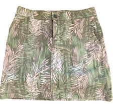 NWOT Sonoma Everyday Skort Multi-Color Cotton Blend Pockets Size 6 Palms