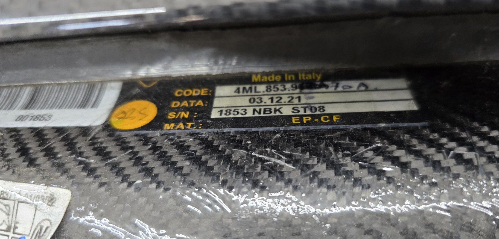 Lamborghini Urus Left Rear Door Lower Molding Cover Performante Carbon Fiber 