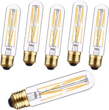 T10 LED Tubular Light Bulbs E26 Dimmable Warm White 2700K 8W Classic Edison