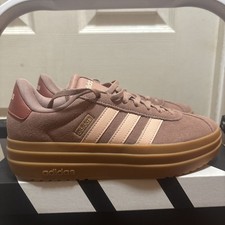 adidas Vl Court Bold Lace Up Womens Beige Sneakers Casual Shoes JR3136