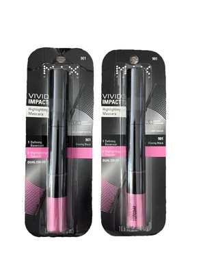 Max Factor Vivid Impact Highlighting Dual Color Mascara, # 901 Blazing Black 2PK