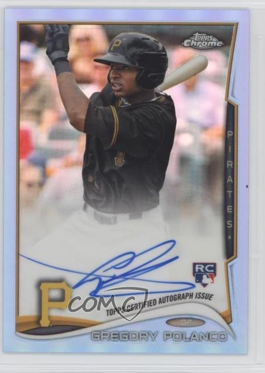 2014 Topps Chrome Rookie Blue Refractor 43/199 Gregory Polanco #GP Auto 3q5