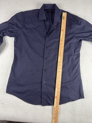 Zegna Men's Black Pinstripe Dress Shirt Size Large Classic Career CITI Shirt - Picture 3 of 7