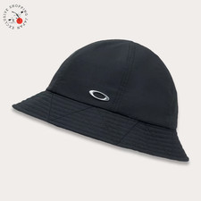 Oakley Golf Bucket Hat Round Cap FA 25.0 Adjustable Ellipse Metal Logo Blackout