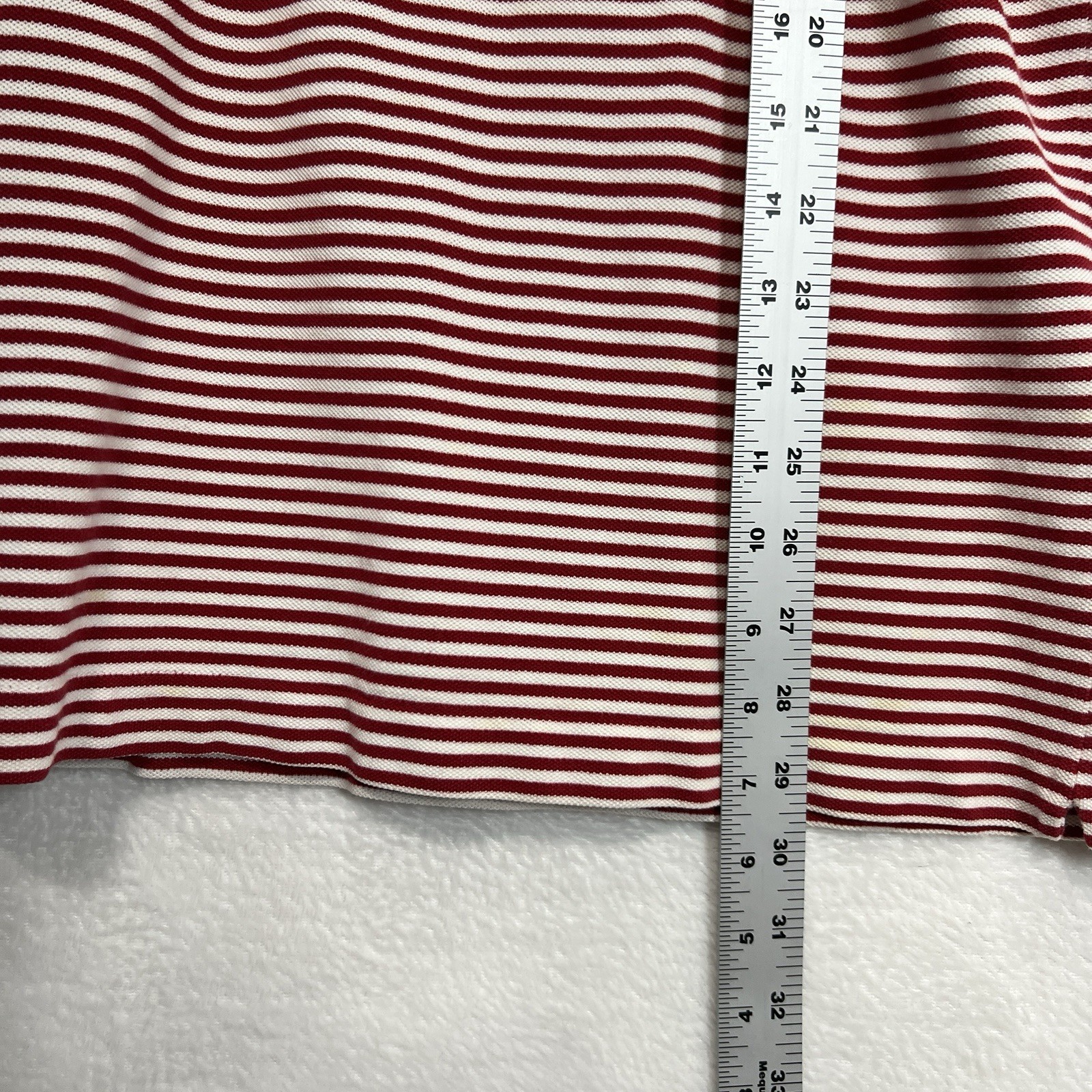 LACOSTE Polo Shirt Mens 8 US 2XL Red White Striped Short Sleeved Golf thumbnail 6