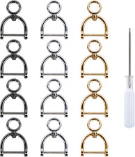 12Pcs Swivel Horseshoe D-Rings U Shape O Ring Screw in Shackle Semicircle with S