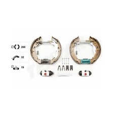 4 Textar Bremsbacken vormontiert mit Radzylinder für Ford Fiesta