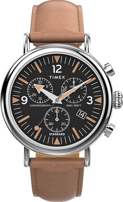 Timex TW2W84500 Men's Standard Brown Band Black Dial Chronograph Watch