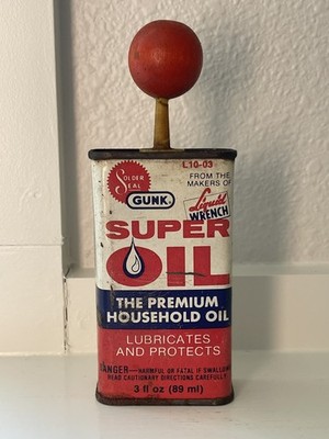 Liquid Wrench Gunk Super Oil Oiler Oil Can 3 Oz Solder Seal Vintage