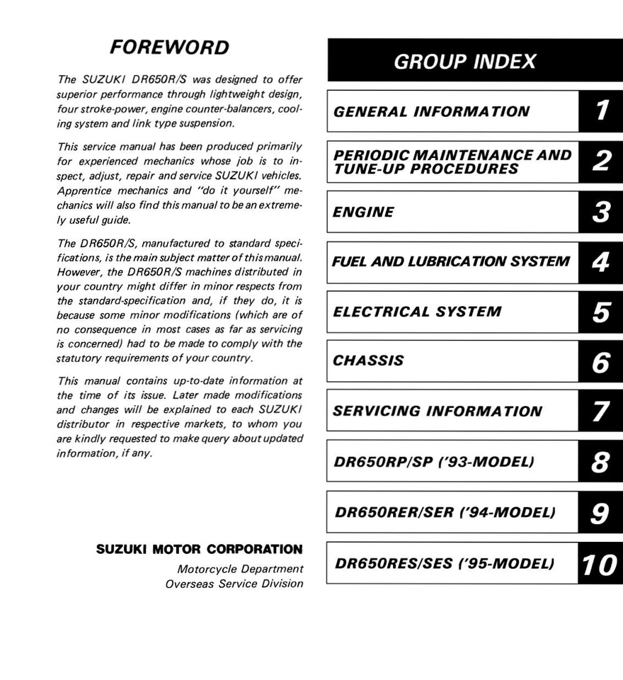 Suzuki DR650RES DR650 RES Service Repair Workshop Manual USB 1995 - Image 3 of 4