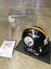 Santonio Holmes #10 Super Bowl XLIII MVP Autographed Mini Helmet COA JSA Case