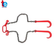 38 X 3 Tow Chain J Hook V-chain Bridle Grab Hook Wrecker G80 15600 Lbs 38 X 3 Tow Chain J Hook V-chain Bridle Grab Hook Wrecker G80 15600 Lbs