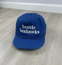 Vintage 90s Seattle Seahawks Strap Back Rope Hat Made In USA