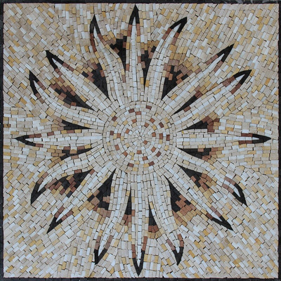 Mosaic Marble Sun Oriental Square Home Decor Tile Art