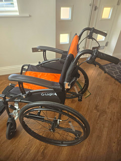 G Logic Manual Foldable Wheelchair 4 Wheels Black & Orange