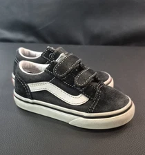 Vans Old School Black & White Strap Closure Shoes For Baby/Toddler Size US 6.5