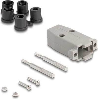 Delock Kunststoffgehäuse D-Sub für 9-poligen Stecker/Steckdose mit Gummidichtungen