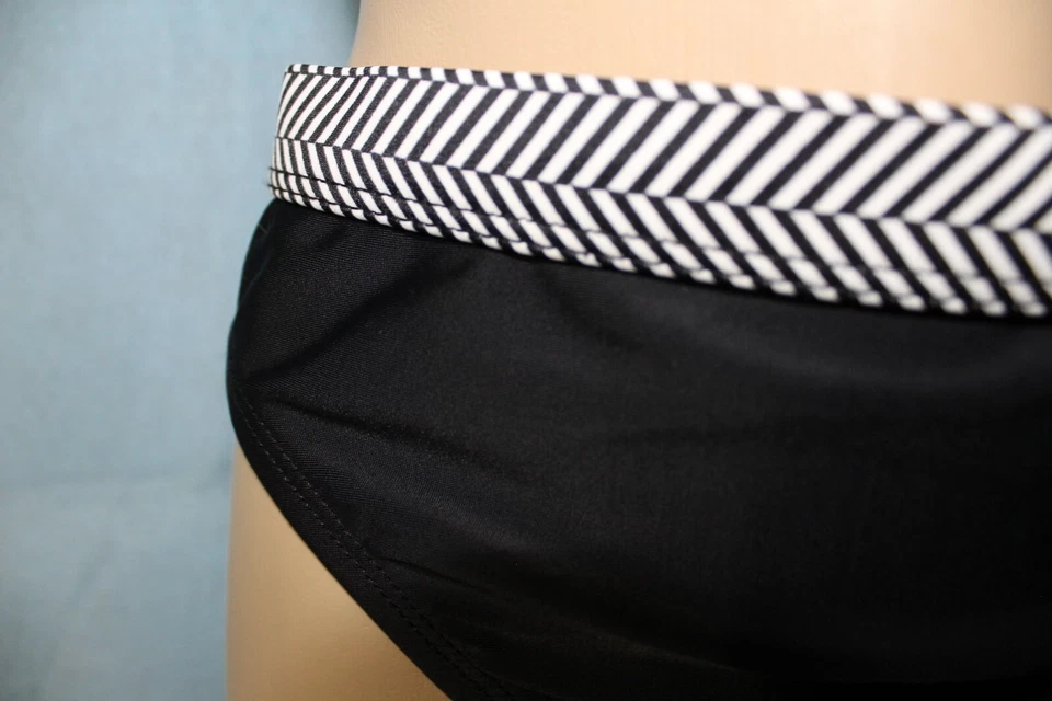 NUEVO 3 Lote Fondos de Bikini Isaac Mizrahi Rayas Negro Sólido XXL Ver Medidas* Foto 4 de 4