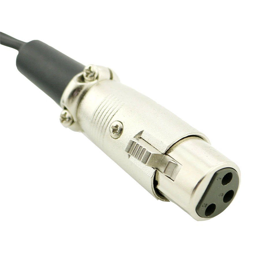 1FT XLR Female Socket to Dual Mono 6.35mm 1/4" Mono Male Plug Y Splitter Cable - Image 3 of 4