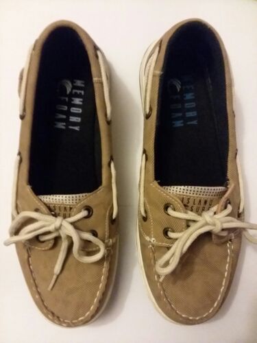 ISLAND SURF MEMORY FOAM BOAT SHOES SLIPPERS LADIES SIZE 7