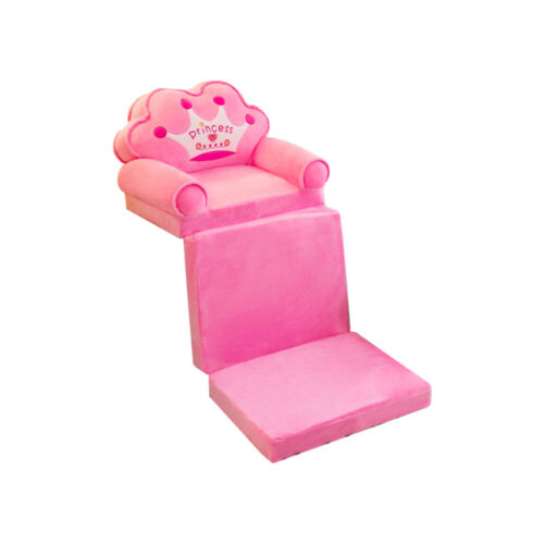 3-in-1 Foldable Kids Couch Fold Out Lounger Comfy Toddler Princess Sofa Chair Be - Picture 5 of 33