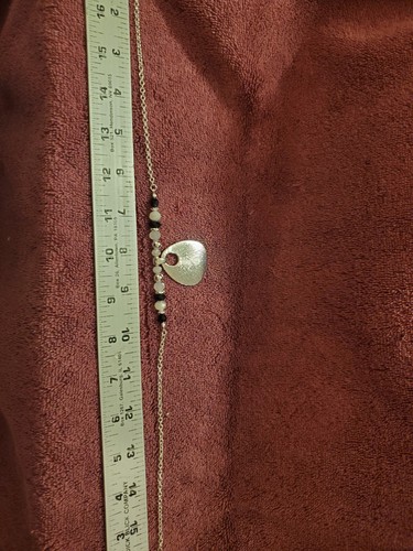 Collana Fiamma Astratta Nero Crema Tono Argento Vintage - Foto 4 di 5