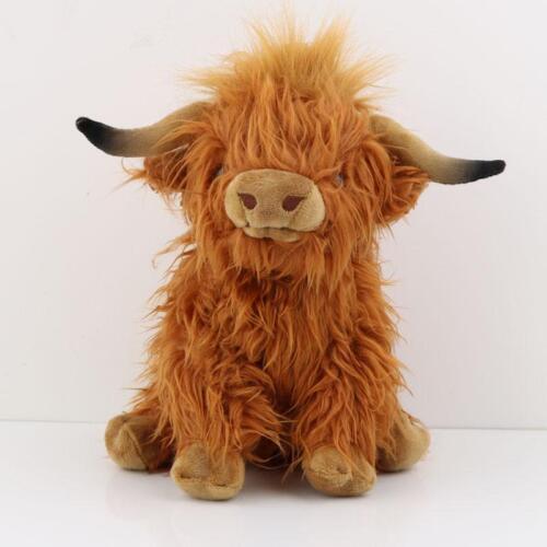 25cm Simulation Highland Cow Plush Animal Doll Soft Stuffed Highland Cow Plush T - Picture 8 of 24