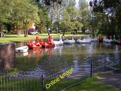 Photo 6x4 Putting the boats to bed at Singleton Park lake Swansea/Aberta c2012