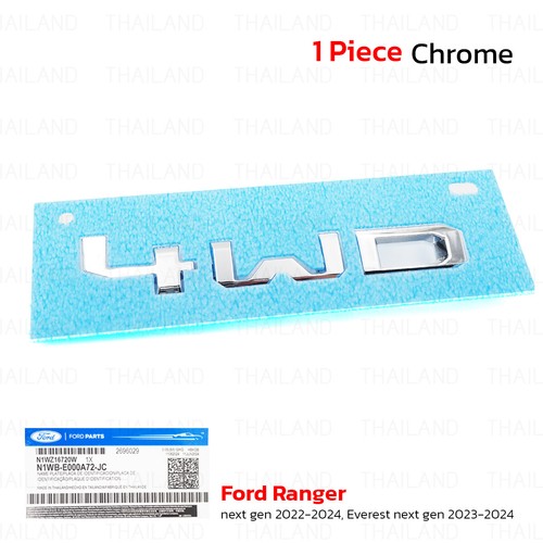 Fits Ford Ranger Next Gen Everest SUV 2022 - '24 Logo Rear Emblem Chrome "4WD" - Picture 3 of 9