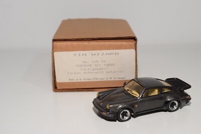 B7 1:43 TIN WIZARD 105 FM PORSCHE 911 TURBO METALLIC GREY NMIB