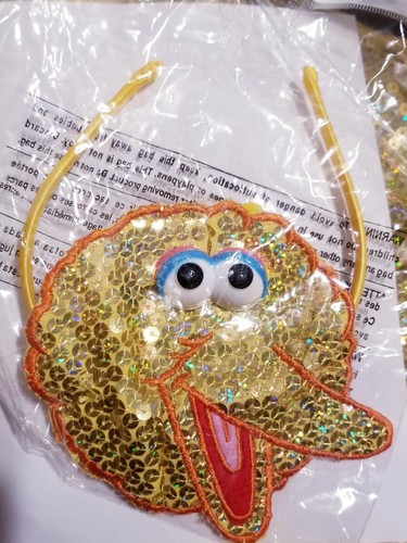 HALLOWEEN KOSTÜM großer Vogel Pailletten Kostüm mit Kopf Stück Medium 9-10 Sesamstraße NEU! - Bild 4 von 6