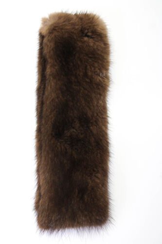 Max Mara Womens Double Hook Knitted Mink Fur Collar Scarf Brown - Afbeelding 1 van 3