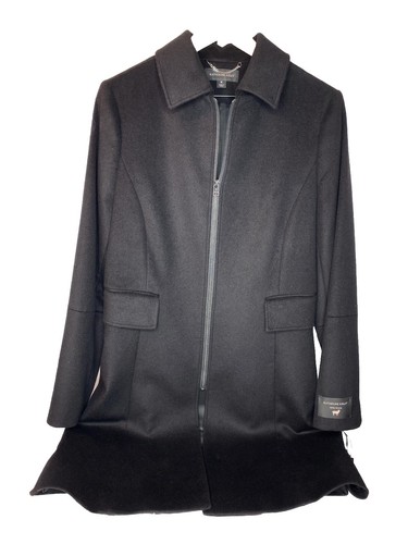 Katherine Kelly 100% Black Pure Wool Maxi Coat Women’s Size 8 NWT Retails $499 - Picture 1 of 12