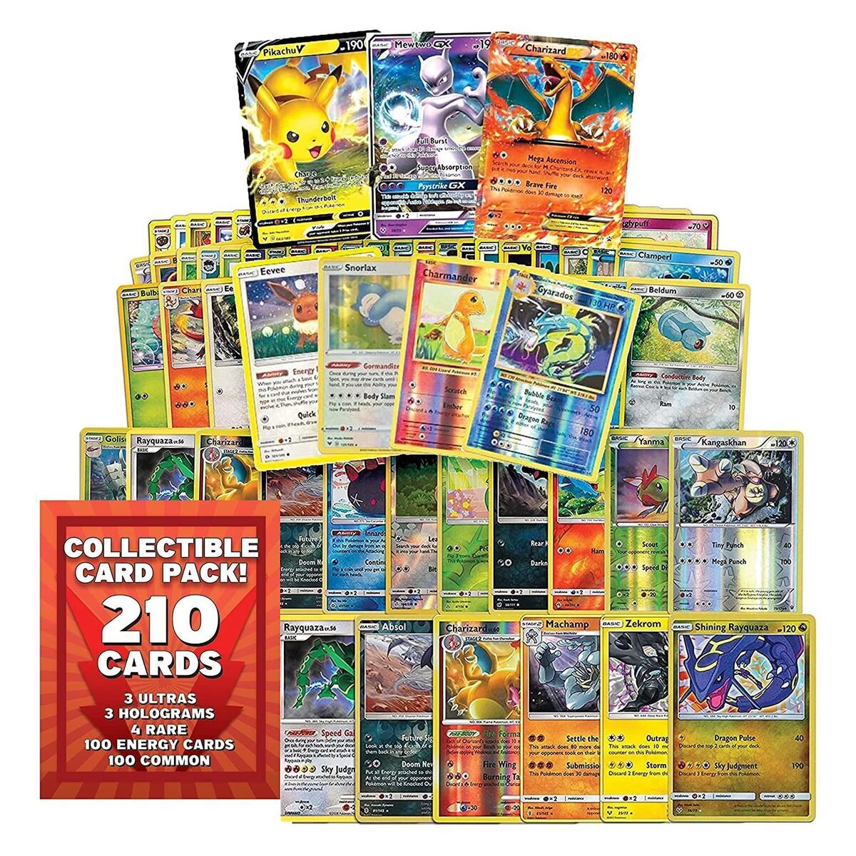 Pokémon Trading Cards 210ct Assorted 3 GX 3 Hologram 4 Rare Pokémon Trading Cards 210ct Assorted 3 GX 3 Hologram 4 Rare