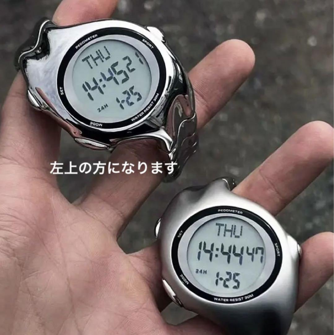 Y2K IB BENLYDESIGN X5000 Metallic Silver Watch Futuristic Y2K IB BENLYDESIGN X5000 Metallic Silver Watch Futuristic