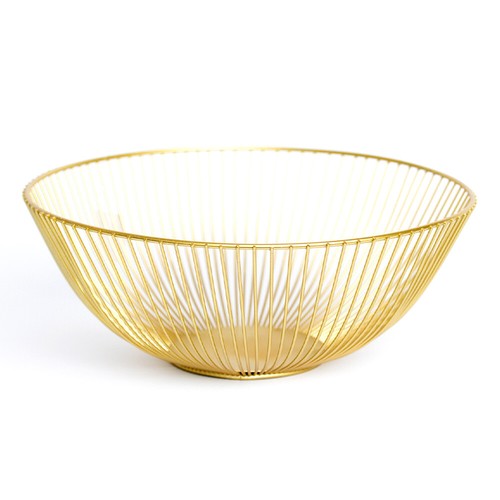 Korb „Christian“ aus Metall Obstkorb Brotkorb Modern Oval Rund Gold oder Schwarz - Bild 1 von 10