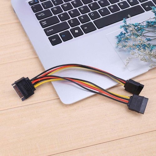 SATA Power 15-pin Y-Splitter Cable Adapter Male to Female Drive For K6B9 - Picture 8 of 11