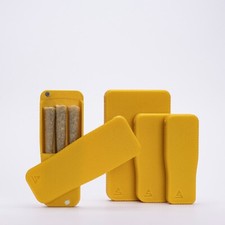 Pre-Rolls Case, Magnetic Cigarette Crush Proof Holder Cones Yellow Gold Small