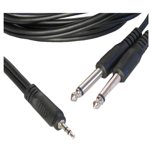 Cable de audio macho mono macho de 6 ft 3,5 mm estéreo macho a doble 63,5 mm, cable macho para DJ 18 TSR - Imagen 9 de 12