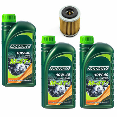 Motoröl Set 10W40 3 Liter Ölfilter HF143 für MBK XC Flame Yamaha XC 125 Cygnus