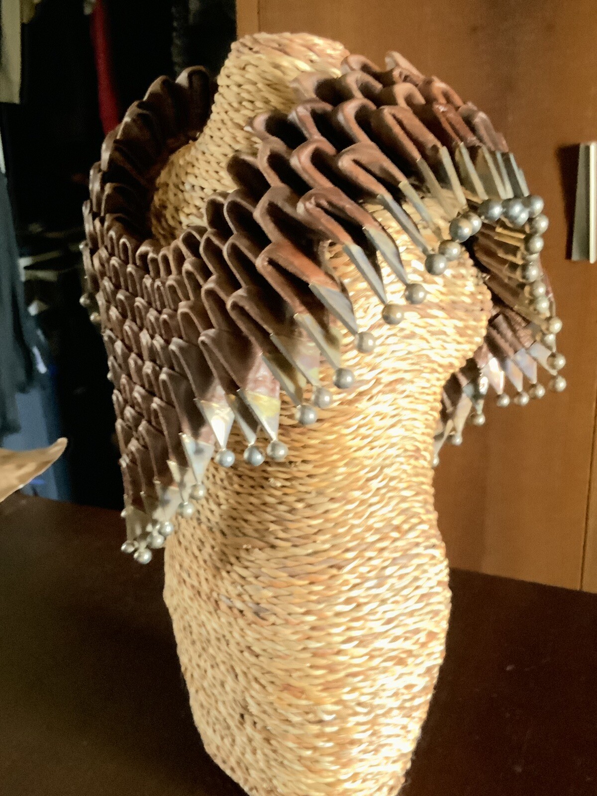 Brown Leather Full Collar Statement neck piece - image 2