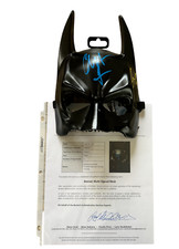 CHRISTIAN BALE & GEORGE CLOONEY AUTOGRAPH SIGNED BATMAN COWL MASK BECKETT BAS